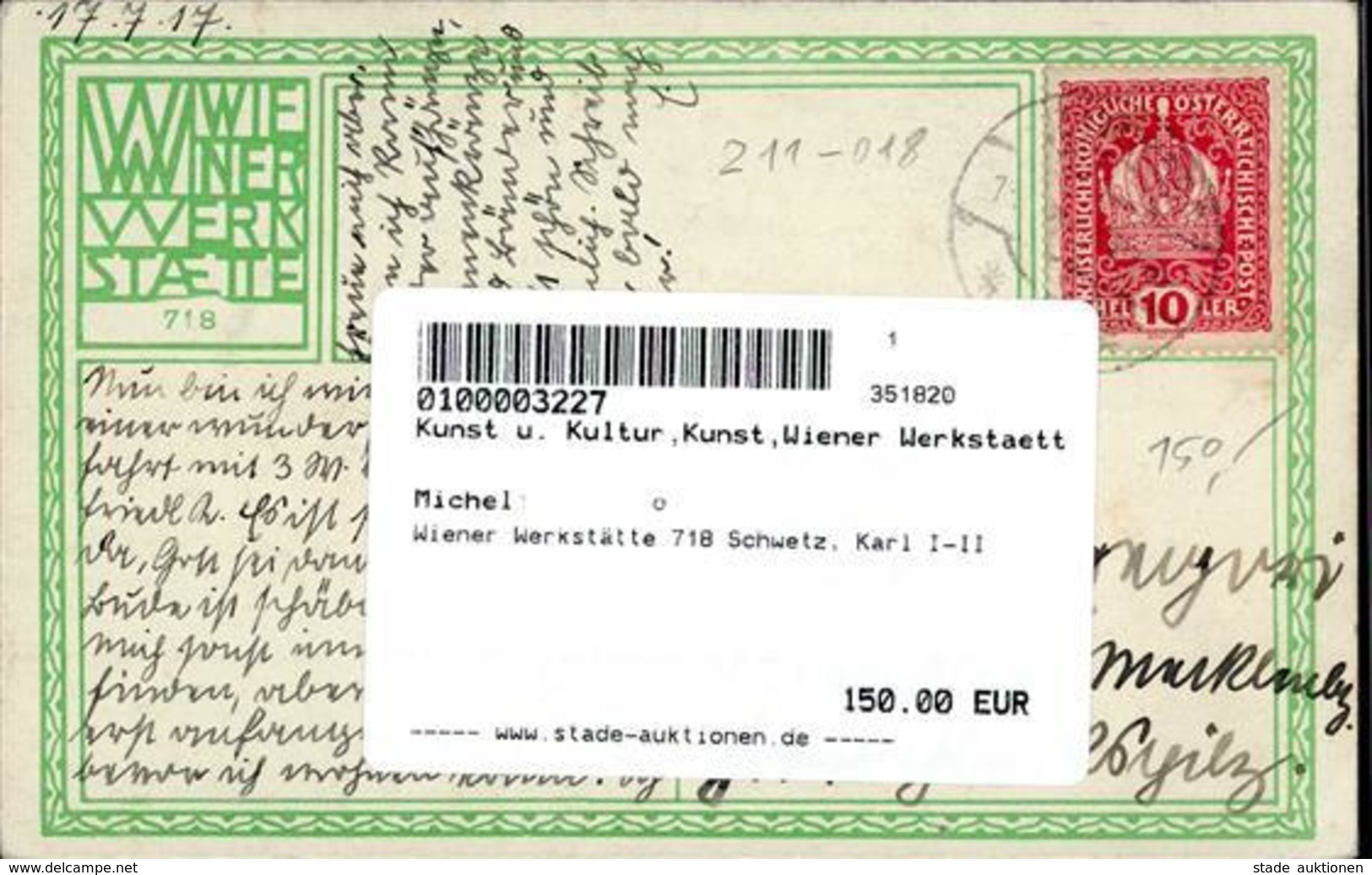 Wiener Werkstätte 718 Schwetz, Karl Krems I-II - Sonstige & Ohne Zuordnung