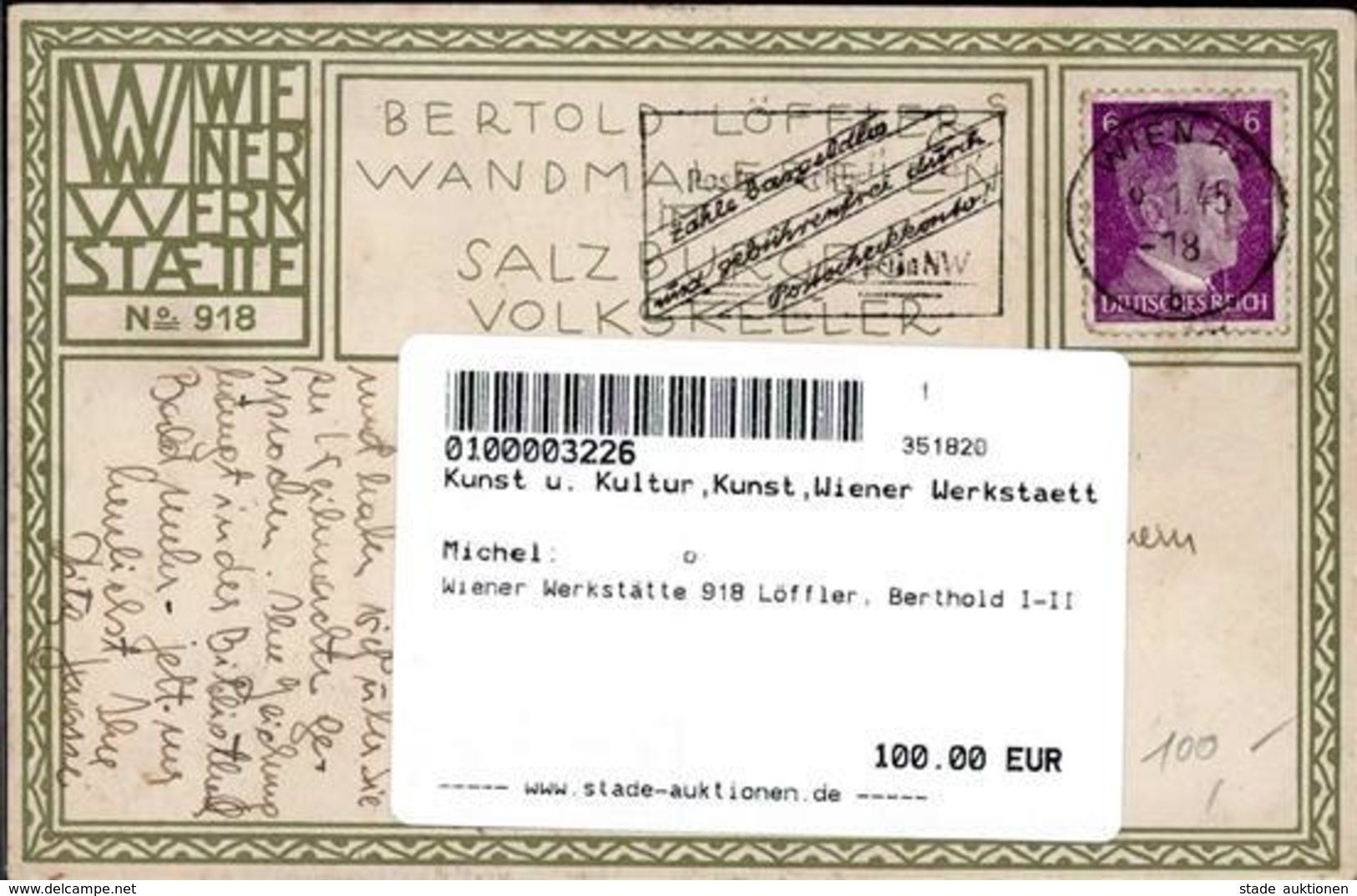 Wiener Werkstätte 918 Löffler, Berthold I-II - Other & Unclassified