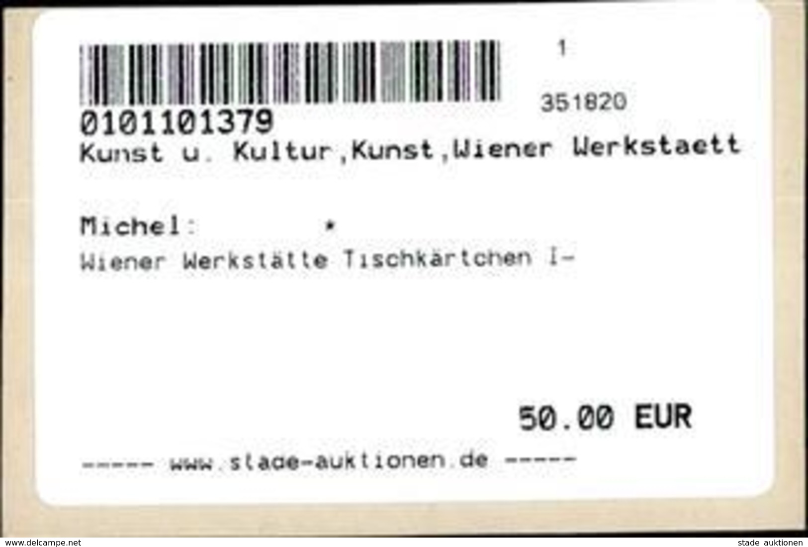 Wiener Werkstätte Tischkärtchen I- - Sonstige & Ohne Zuordnung