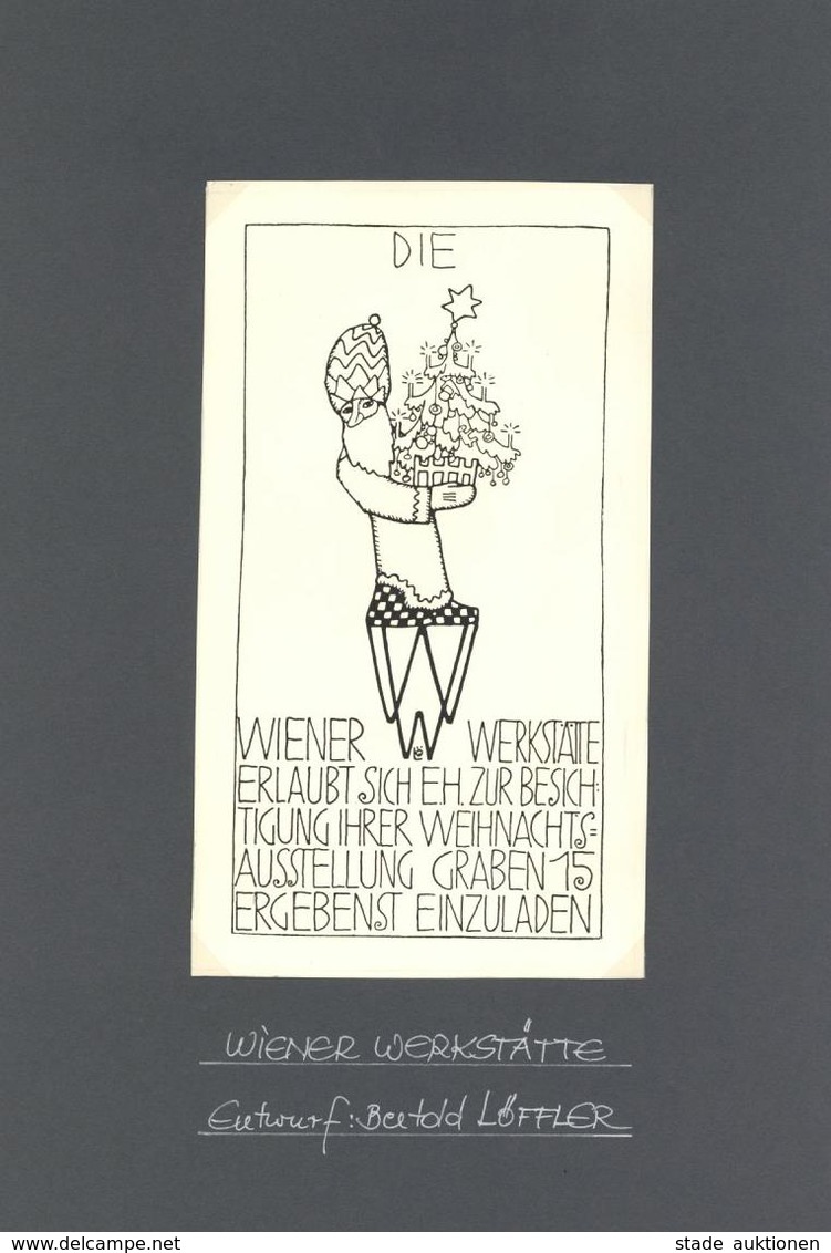 Wiener Werkstätte Weihnachtsausstellung Einladung Sign. Löffler, Bertold I-II - Altri & Non Classificati