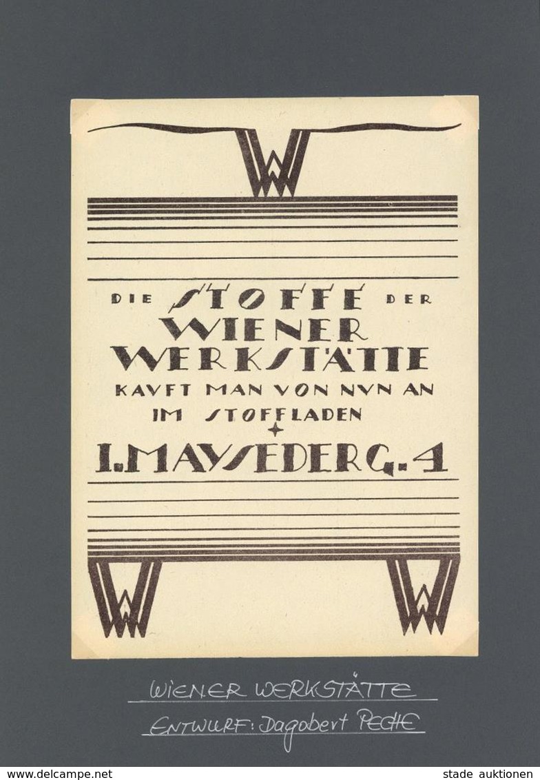 Wiener Werkstätte  Werbung Stoffladen Maysederg 4 Entw. Peche, Dagobert I-II Publicite - Sonstige & Ohne Zuordnung