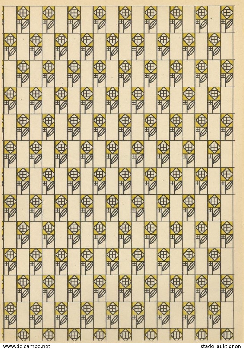 Wiener Werkstätte 1 Bogen Geschenkpapier Rosensignet Entwurf Moser, Koloman U. Hoffmann, Josef I-II - Sonstige & Ohne Zuordnung