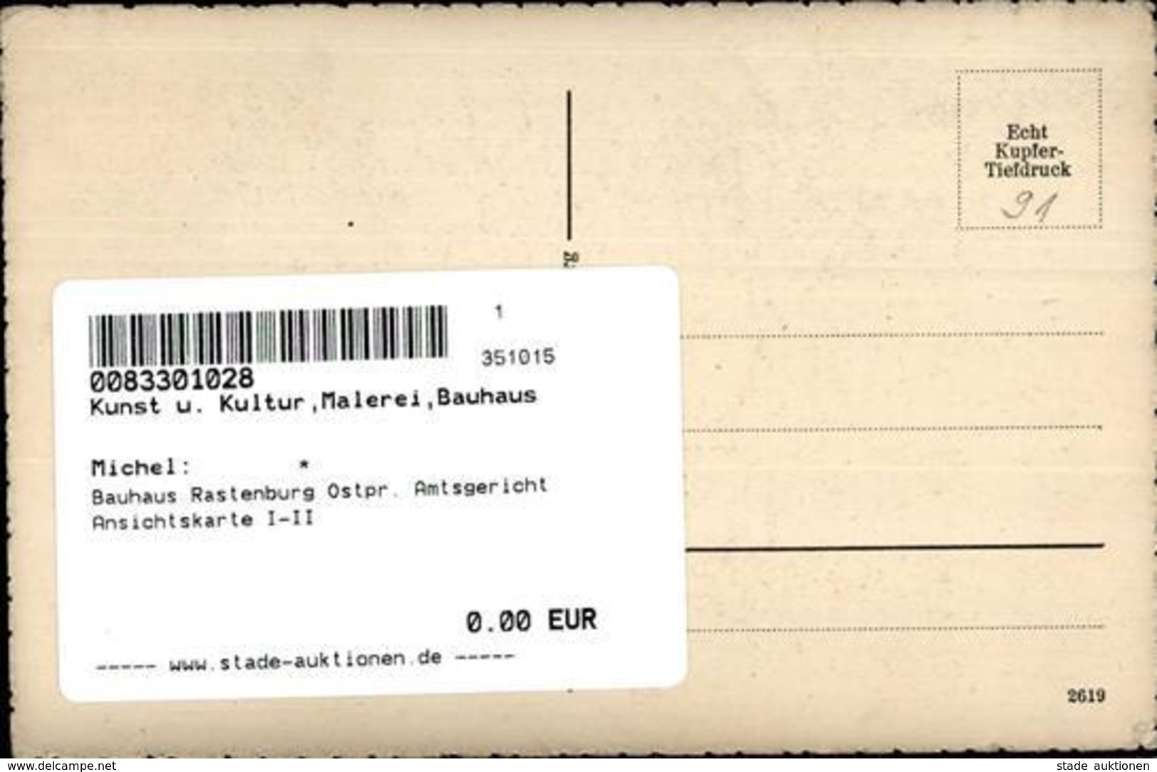 Bauhaus Rastenburg Ostpr. Amtsgericht Ansichtskarte I-II - Other & Unclassified