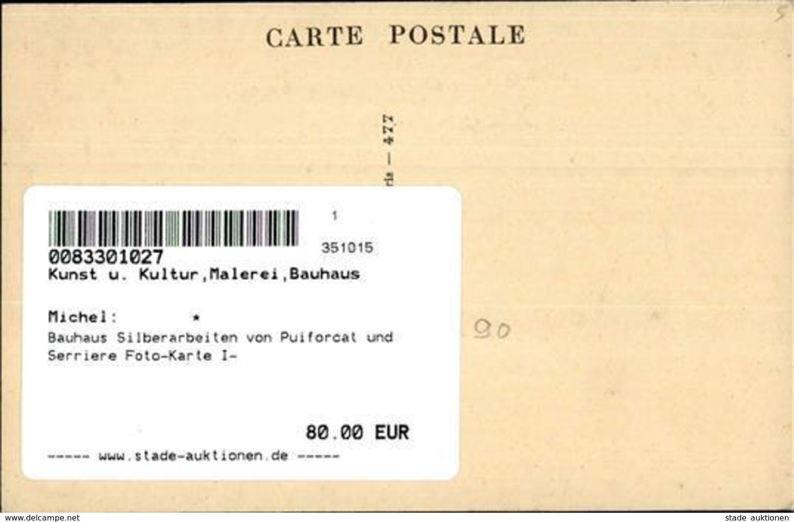 Bauhaus Silberarbeiten Von Puiforcat Und Serriere Foto-Karte I- - Other & Unclassified