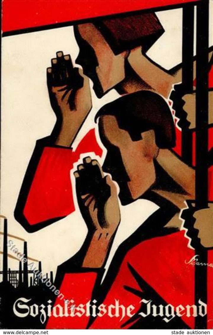 BAUHAUS-STIL - SOZIALISTISCHE JUGEND TEPLITZ - REICHSJUGENDTAG 1928 AUSSIG - Sehr Dekorative Künstlerkarte I R! - Andere & Zonder Classificatie