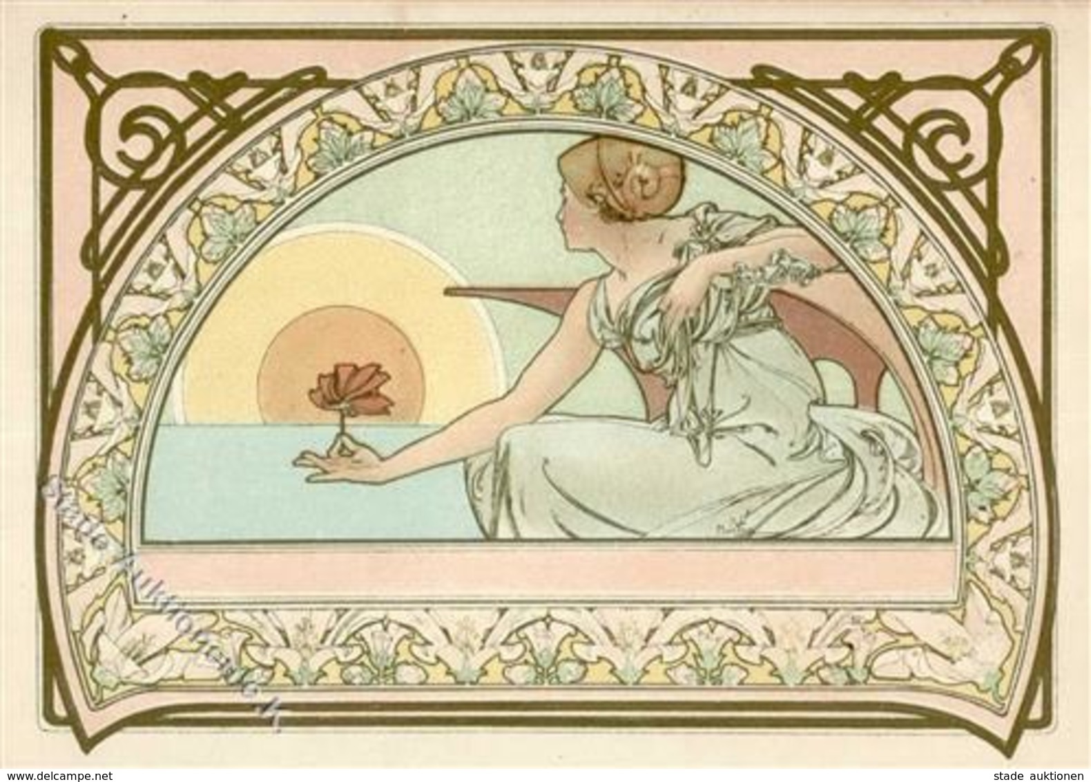 Mucha, Alfons Frau Jugendstil II (beschnitten) Art Nouveau - Mucha, Alphonse