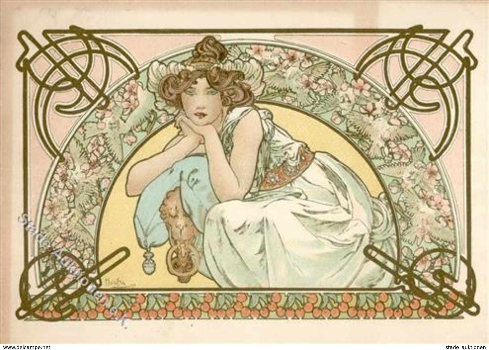 Mucha, Alfons Frau Jugendstil II (beschnitten) Art Nouveau - Mucha, Alphonse