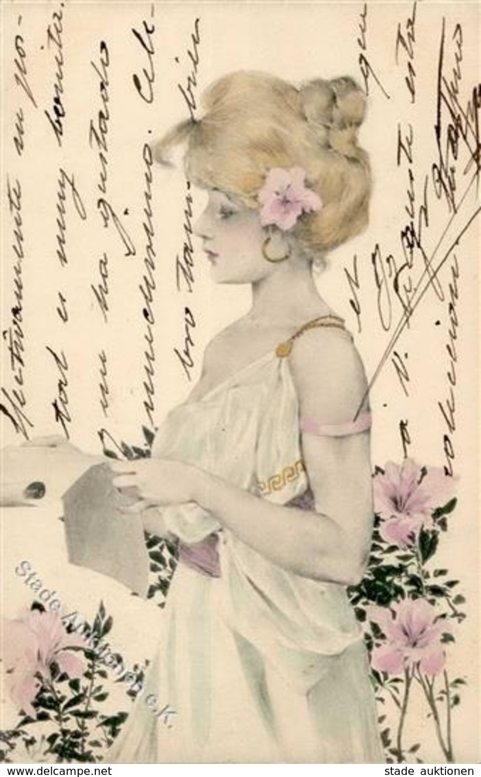 Kirchner, R. Unsign. Frau Jugendstil Künstlerkarte I-II Art Nouveau - Kirchner, Raphael