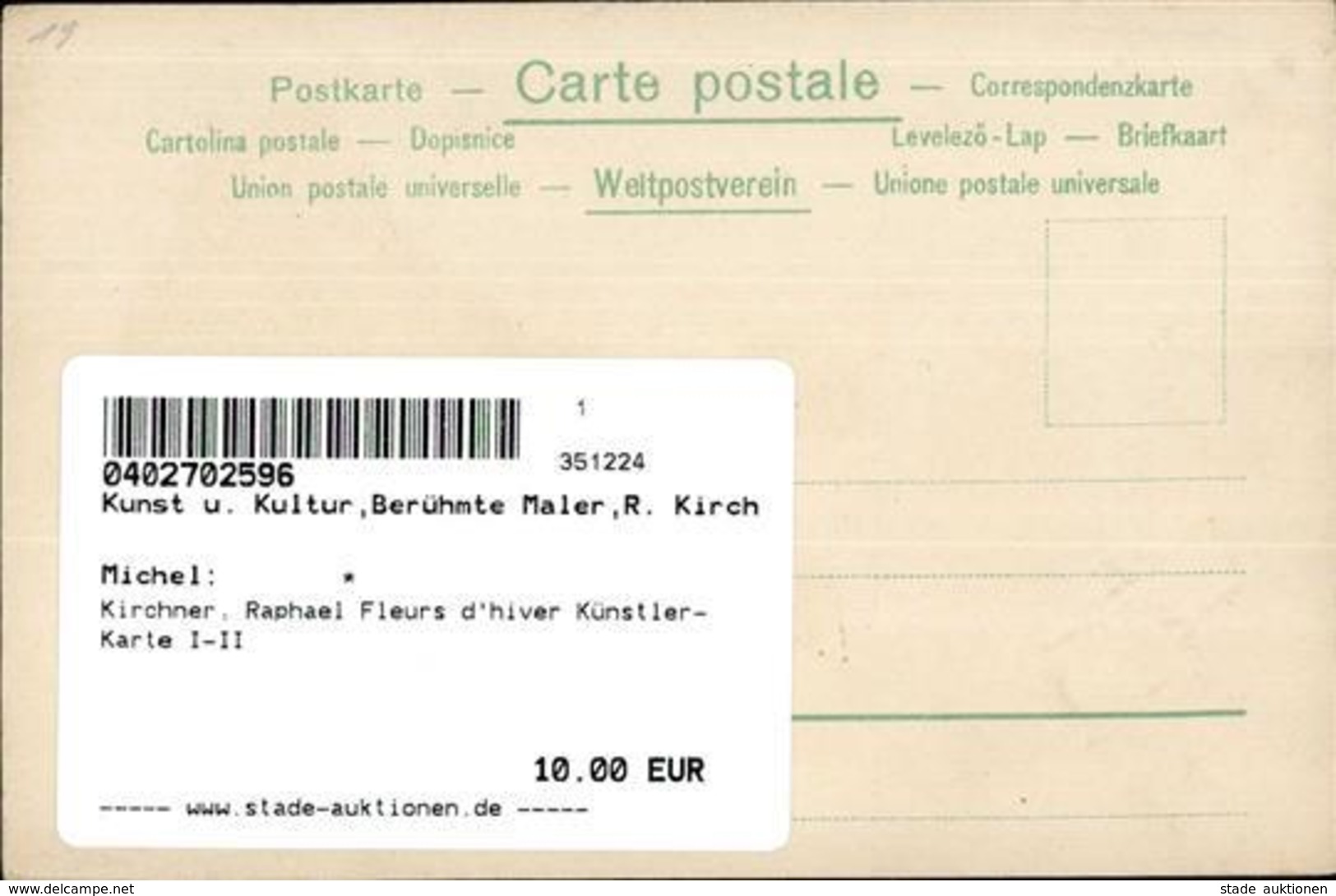 Kirchner, Raphael Fleurs D'hiver Künstler-Karte I-II - Kirchner, Raphael