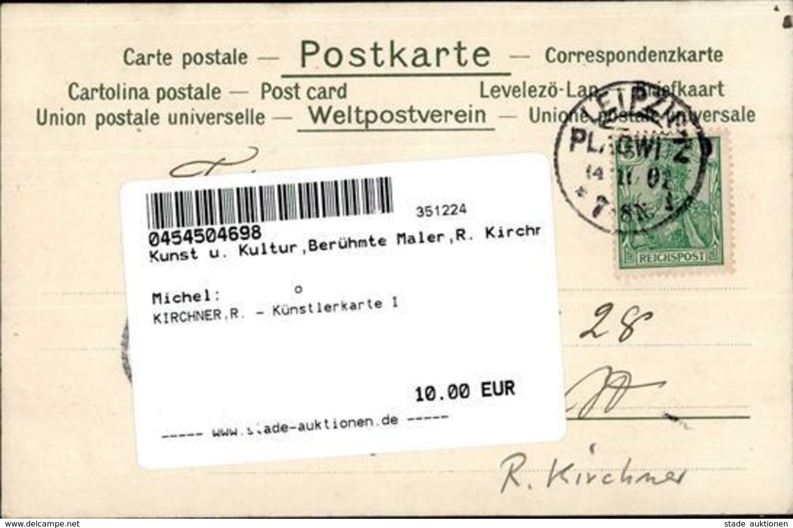 KIRCHNER,R. - Künstlerkarte I - Kirchner, Raphael
