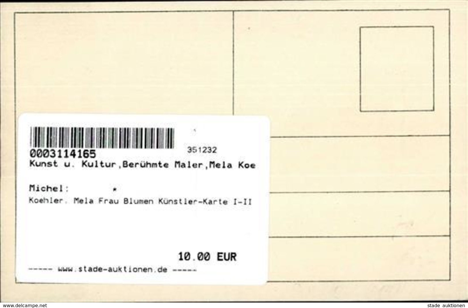 Koehler, Mela Frau Blumen Künstler-Karte I-II - Koehler, Mela