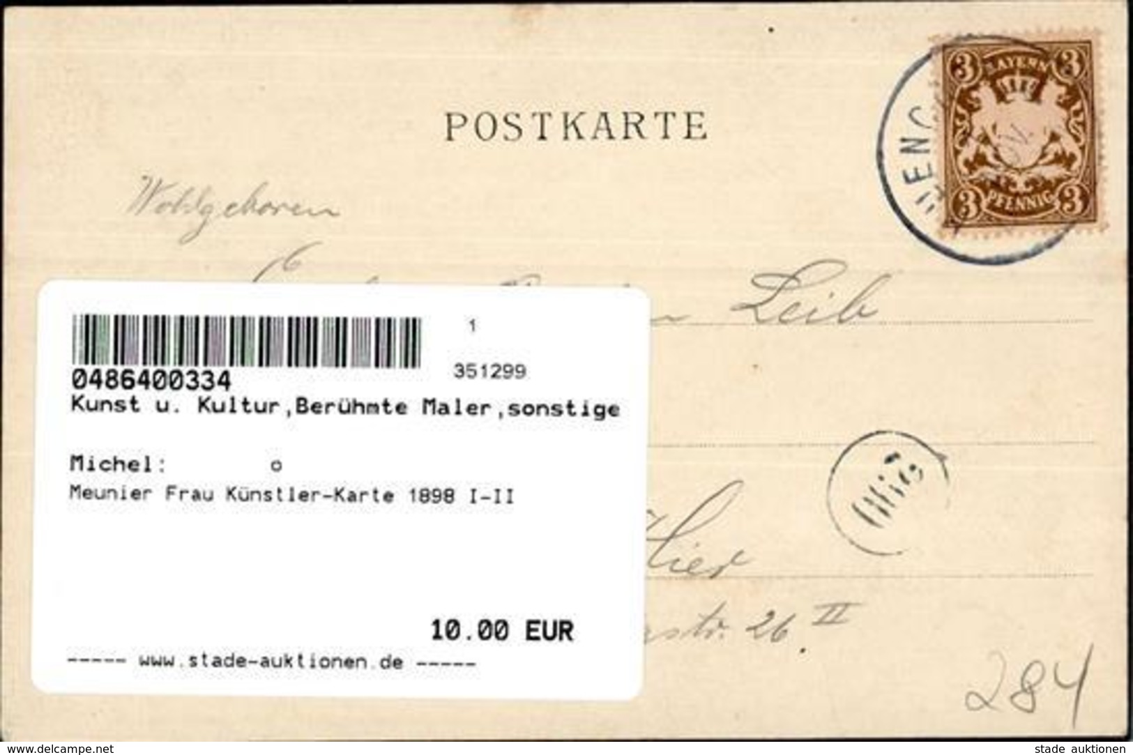 Meunier Frau Künstler-Karte 1898 I-II - Other & Unclassified