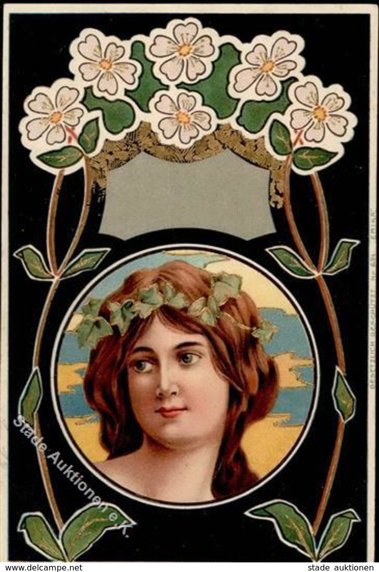 Jugendstil - FRAUEN  - Prägekarte I Art Nouveau - Other & Unclassified