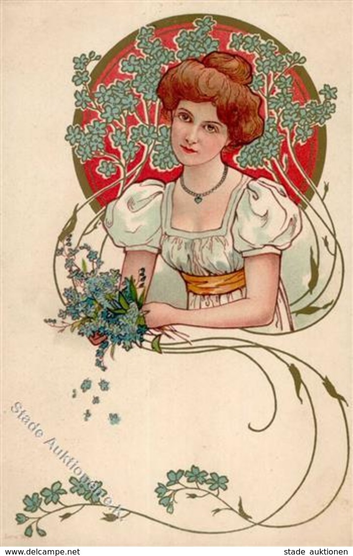 Jugendstil Frau  Künstlerkarte 1901 I-II Art Nouveau - Sonstige & Ohne Zuordnung