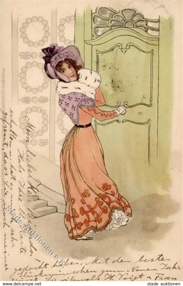 Jugendstil Frau  Künstlerkarte 1903 I-II (fleckig) Art Nouveau - Sonstige & Ohne Zuordnung