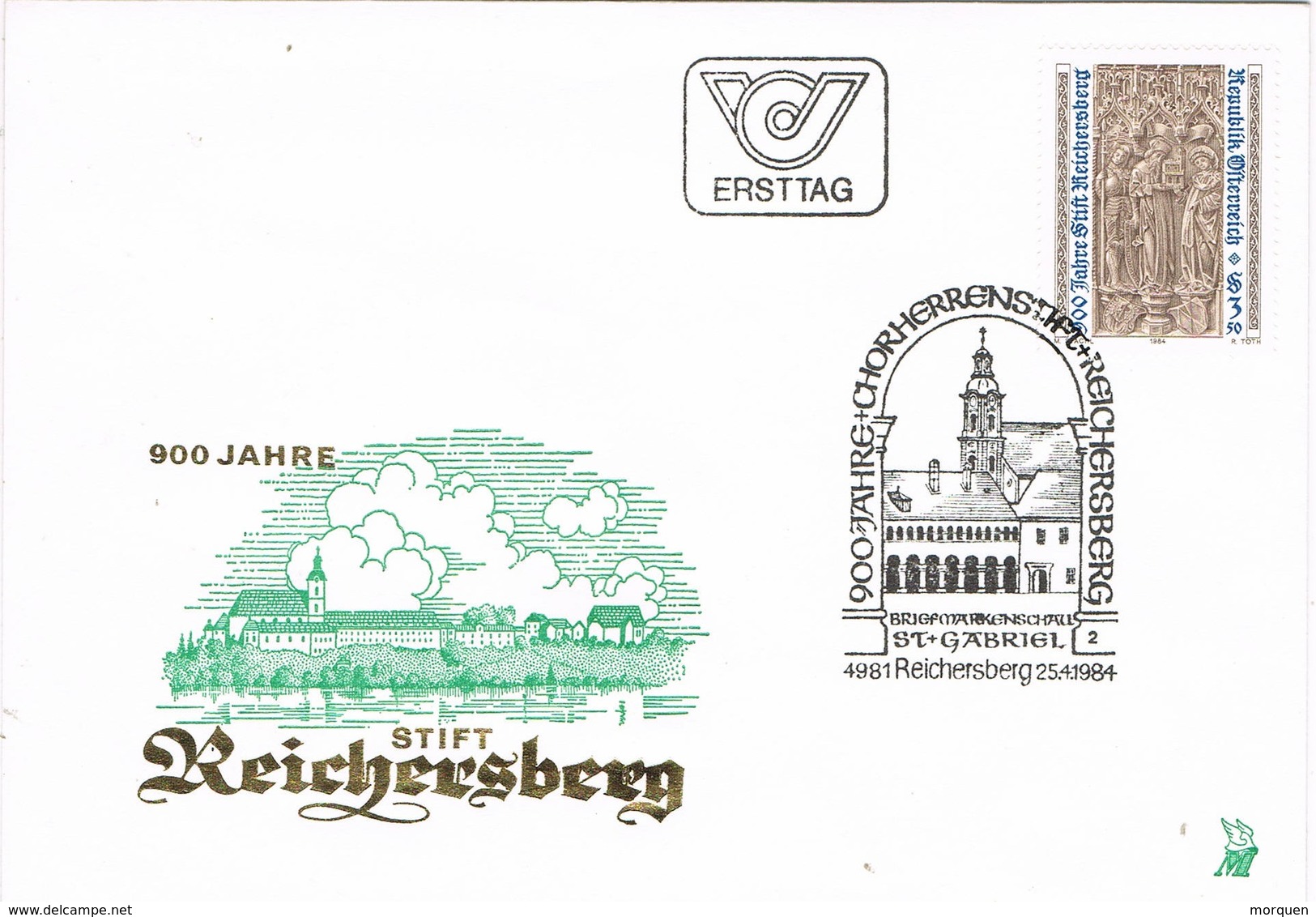 32542. Carta F.D.C. REICHERSBERG (austria) 1984. St. Gabriel, 900 Jahre Reichersberg - FDC