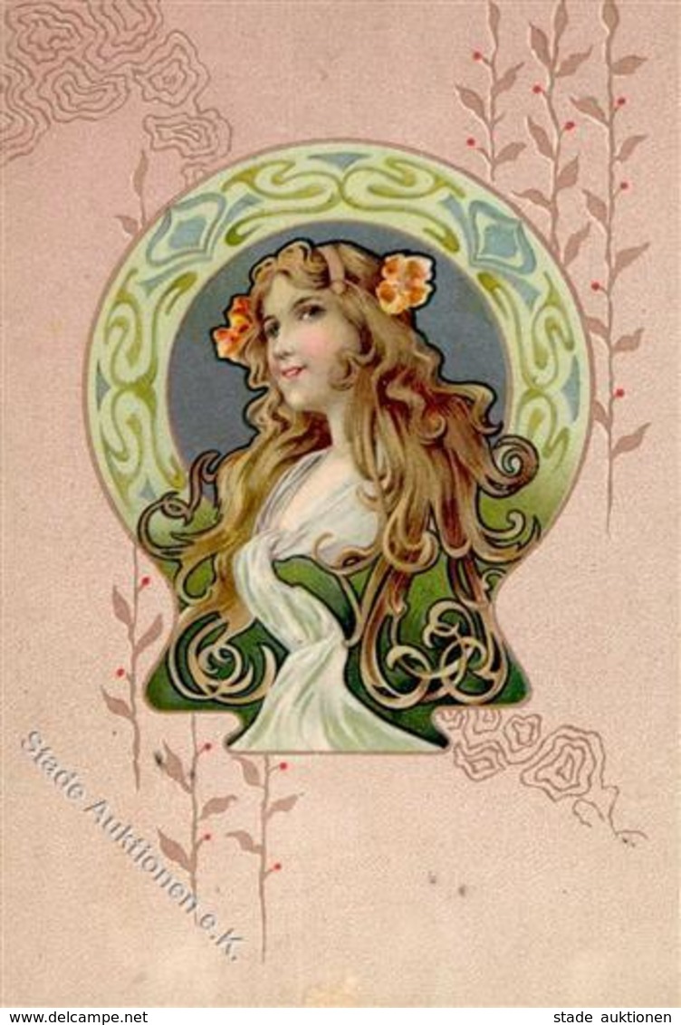 Jugendstil Frau  Künstlerkarte I-II (fleckig) Art Nouveau - Sonstige & Ohne Zuordnung