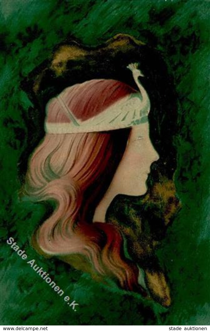 Jugendstil Frau  Prägedruck 1900 I-II Art Nouveau - Sonstige & Ohne Zuordnung