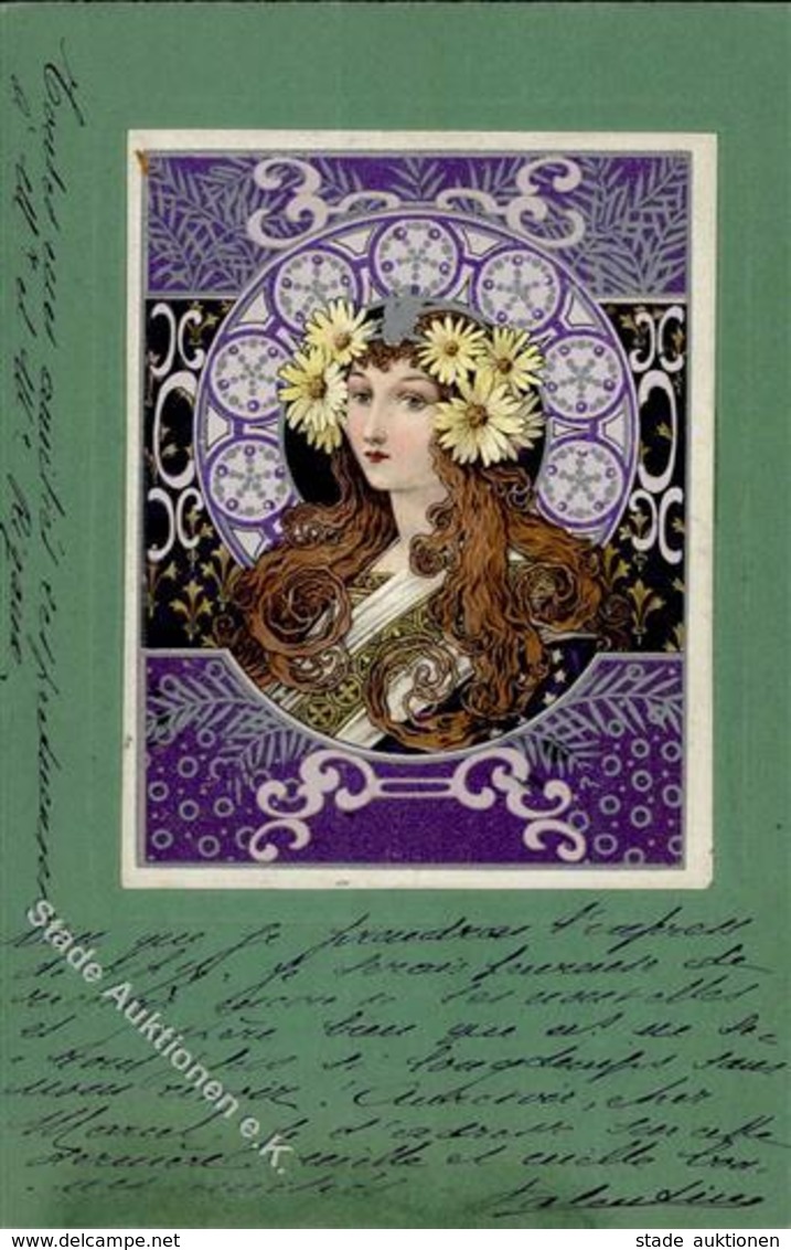 Jugendstil Frau  Prägedruck 1902 I-II Art Nouveau - Sonstige & Ohne Zuordnung