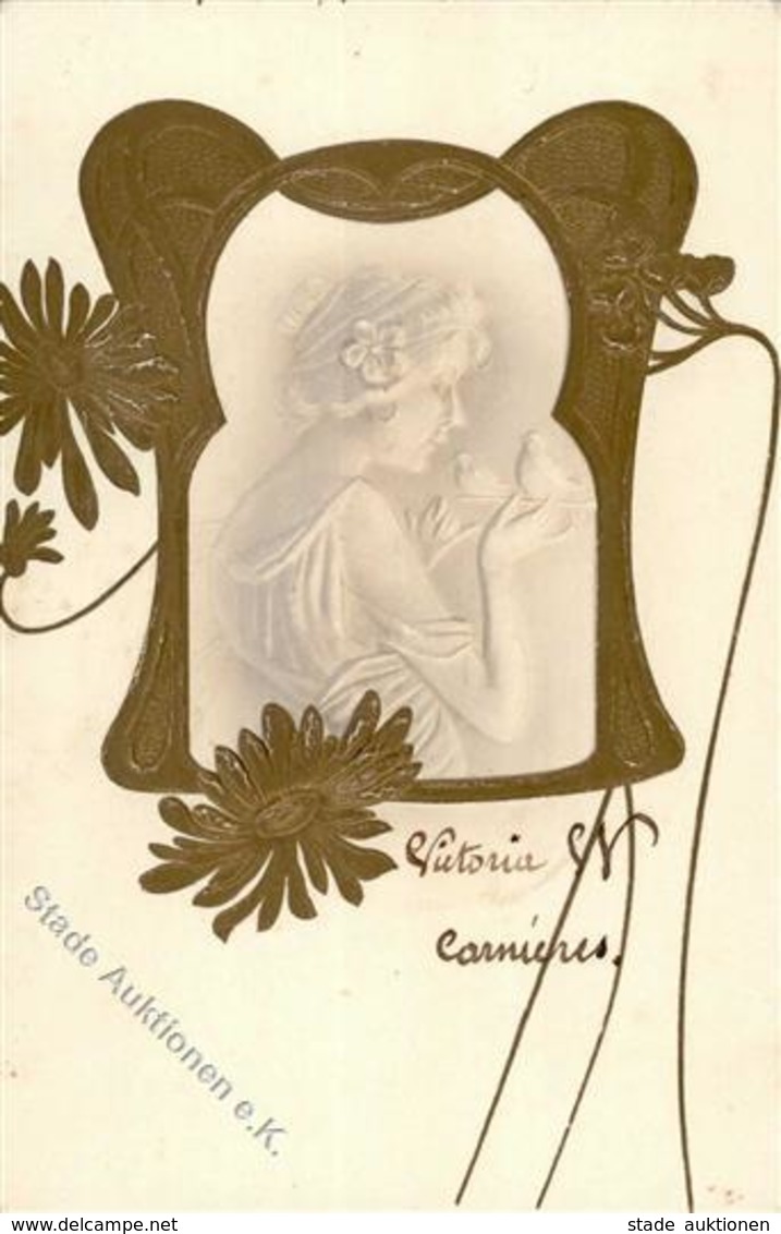 Jugendstil Frau  Prägedruck 1905 I-II Art Nouveau - Sonstige & Ohne Zuordnung