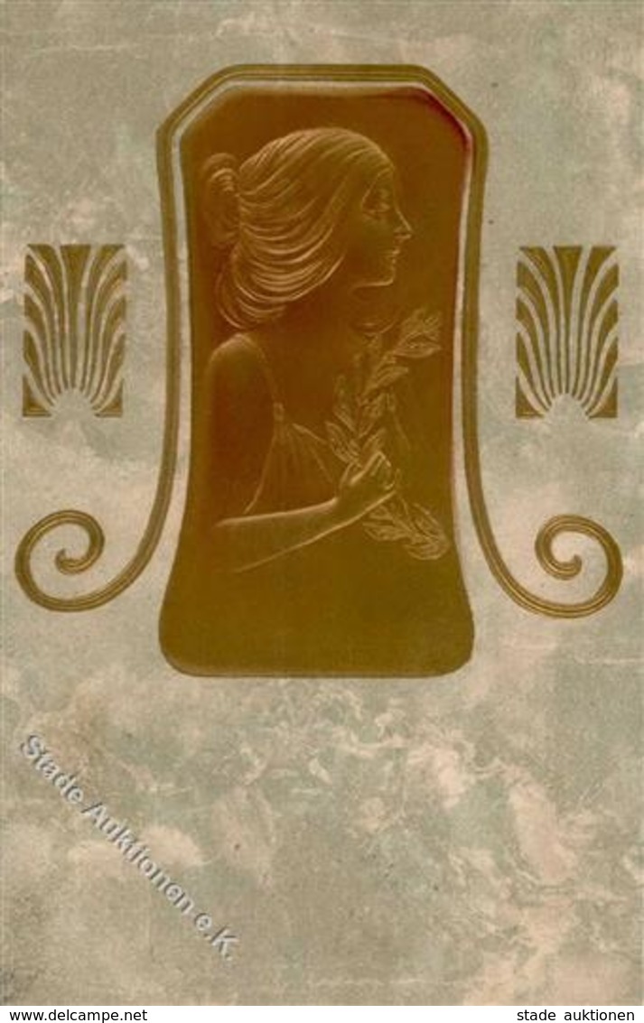 Jugendstil Frau  Prägedruck 1906 I-II Art Nouveau - Sonstige & Ohne Zuordnung
