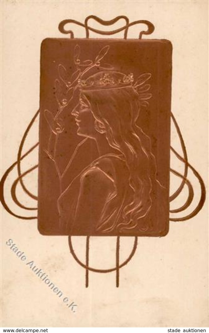 Jugendstil Frau  Prägedruck I-II Art Nouveau - Other & Unclassified