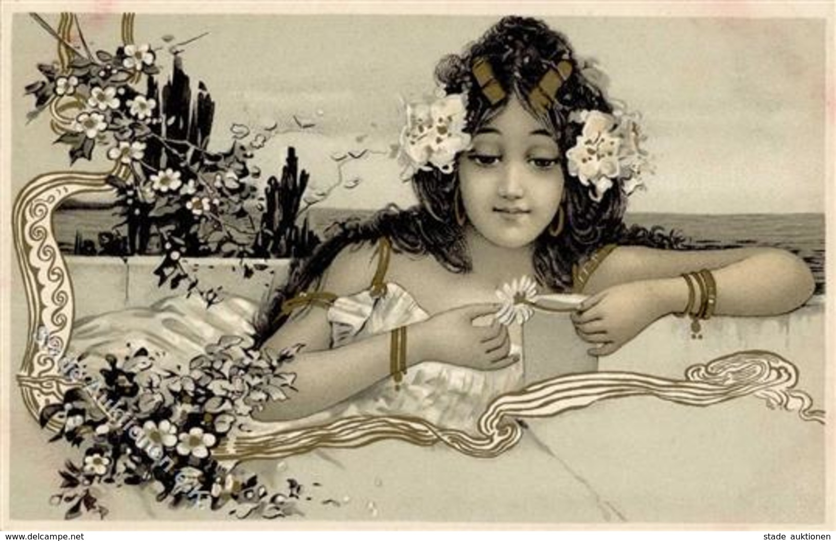 Jugendstil Frau Kirchner Stil Künstlerkarte I-II Art Nouveau - Other & Unclassified