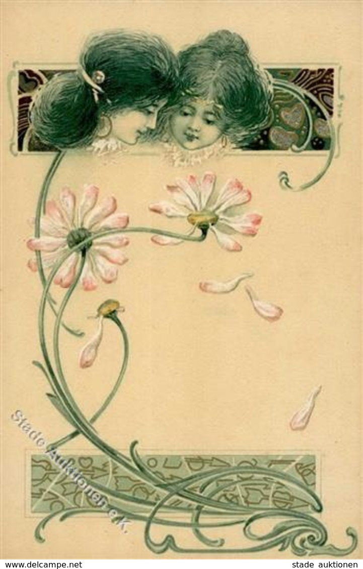 Jugendstil Frauen Maison Viguier Künstler-Karte I-II (keine Ak-Einteilung) Art Nouveau Femmes - Sonstige & Ohne Zuordnung