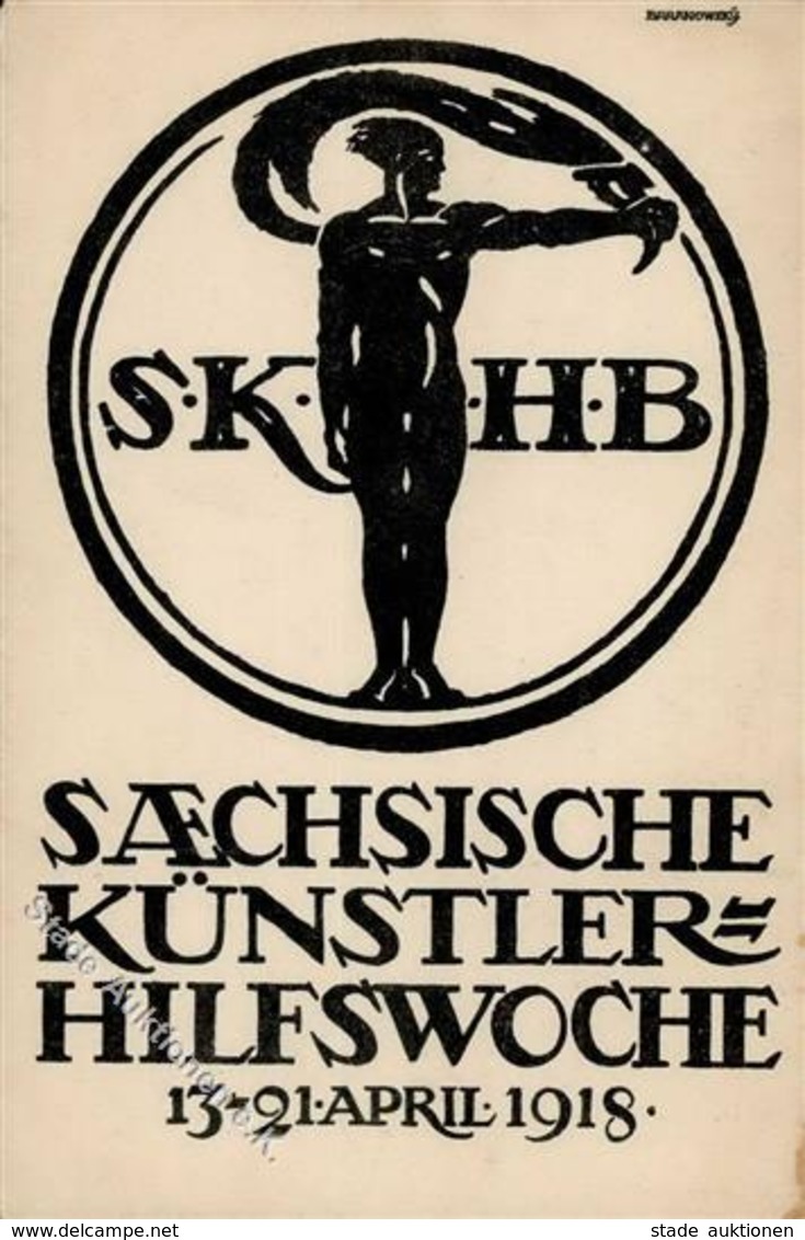 Baranowsky, A. Sächsische Künstler Hilfswoche Künstlerkarte 1918 I-II - Other & Unclassified