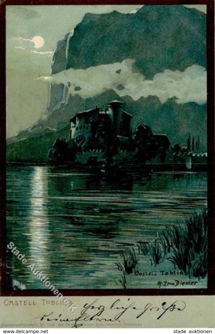Diemer, Z. Castell Toblino Künstlerkarte 1900 I-II - Autres & Non Classés