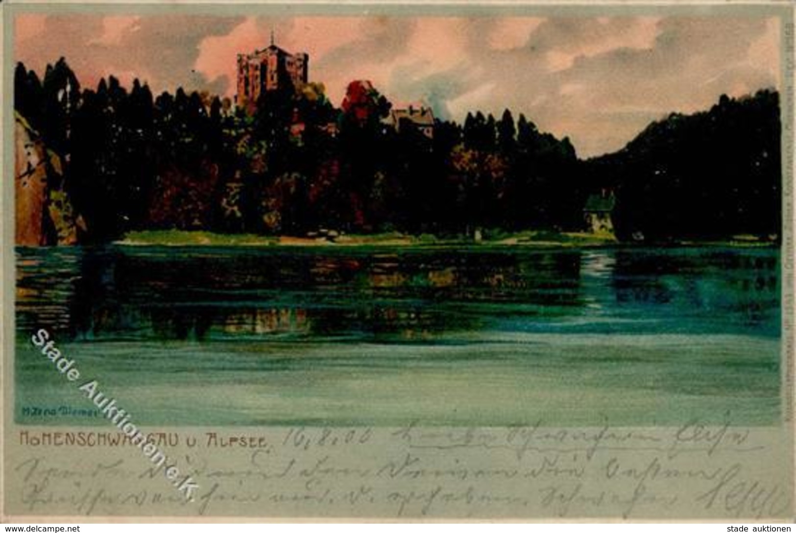 Diemer, Z. Hohenschwangau Und Alpsee Künstlerkarte 1900 I-II - Other & Unclassified