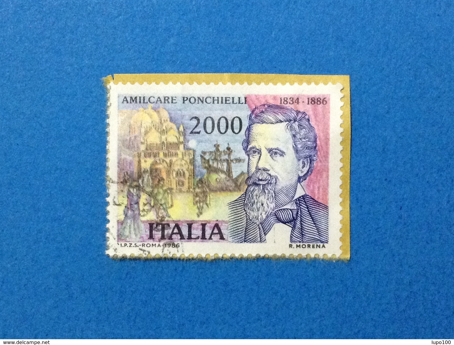 1986 AMILCARE PONCHIELLI ITALIA FRANCOBOLLO USATO STAMP USED - 1981-90: Used