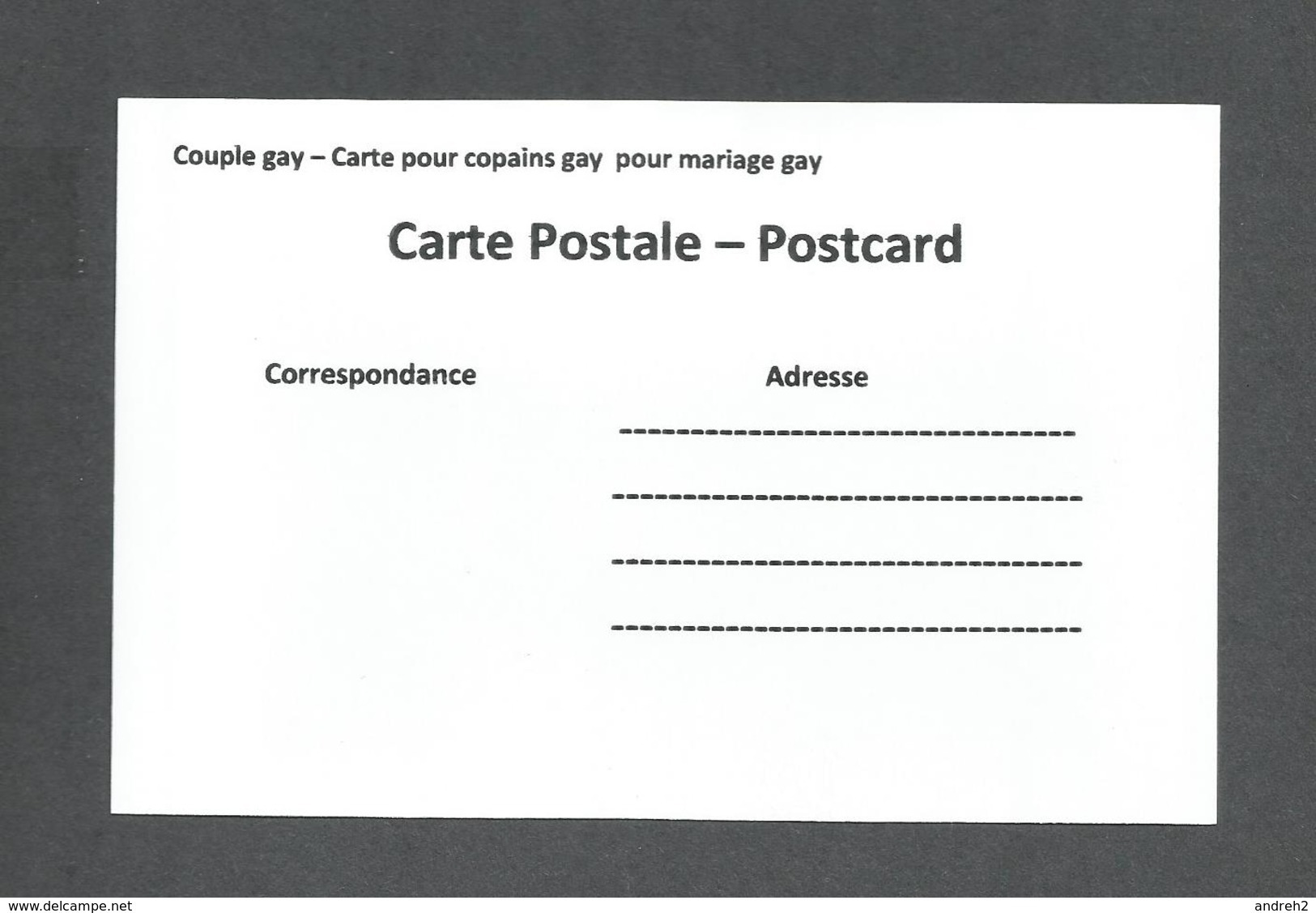 COUPLE GAY - CARTE POUR COPAINS GAY POUR MARIAGE GAY - Couples