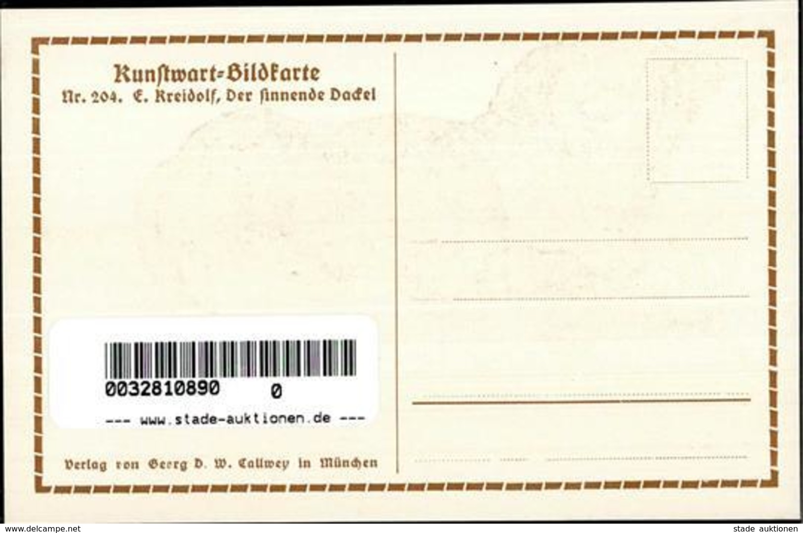 Kreidolf, Ernst Dackel Künstlerkarte I-II - Sonstige & Ohne Zuordnung