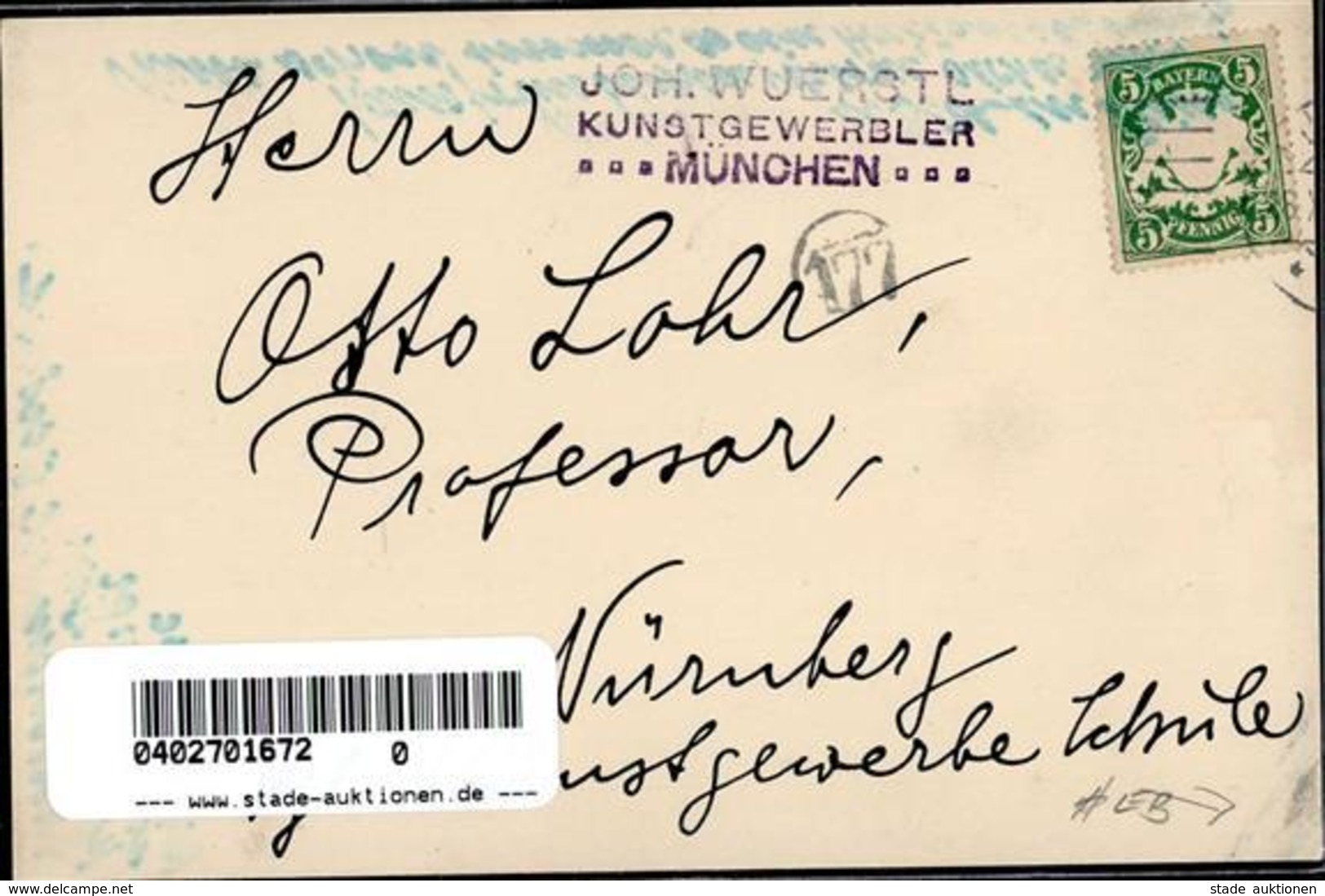 Künstler München (8000) Würstl, J. Autograph Künstlerkarte I-II (Eckbug) - Other & Unclassified