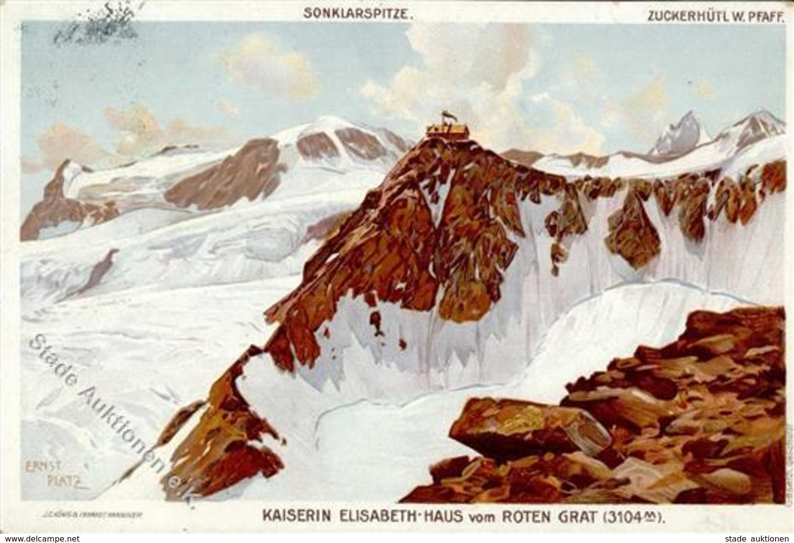 Platz, E. Sonnklarspitze Zuckerhütl W, Pfaff Kaiserin Elisabeth Haus Künstlerkarte I-II - Sonstige & Ohne Zuordnung