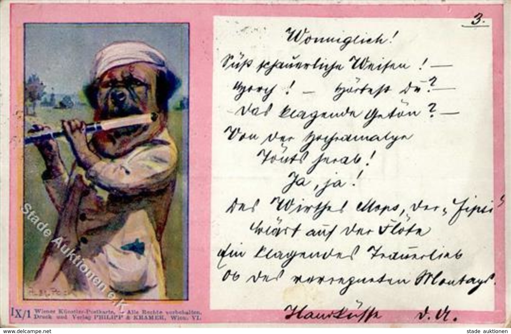 Pock, A. Hund Personifiziert Künstlerkarte 1900 I-II (fleckig) Chien - Sonstige & Ohne Zuordnung