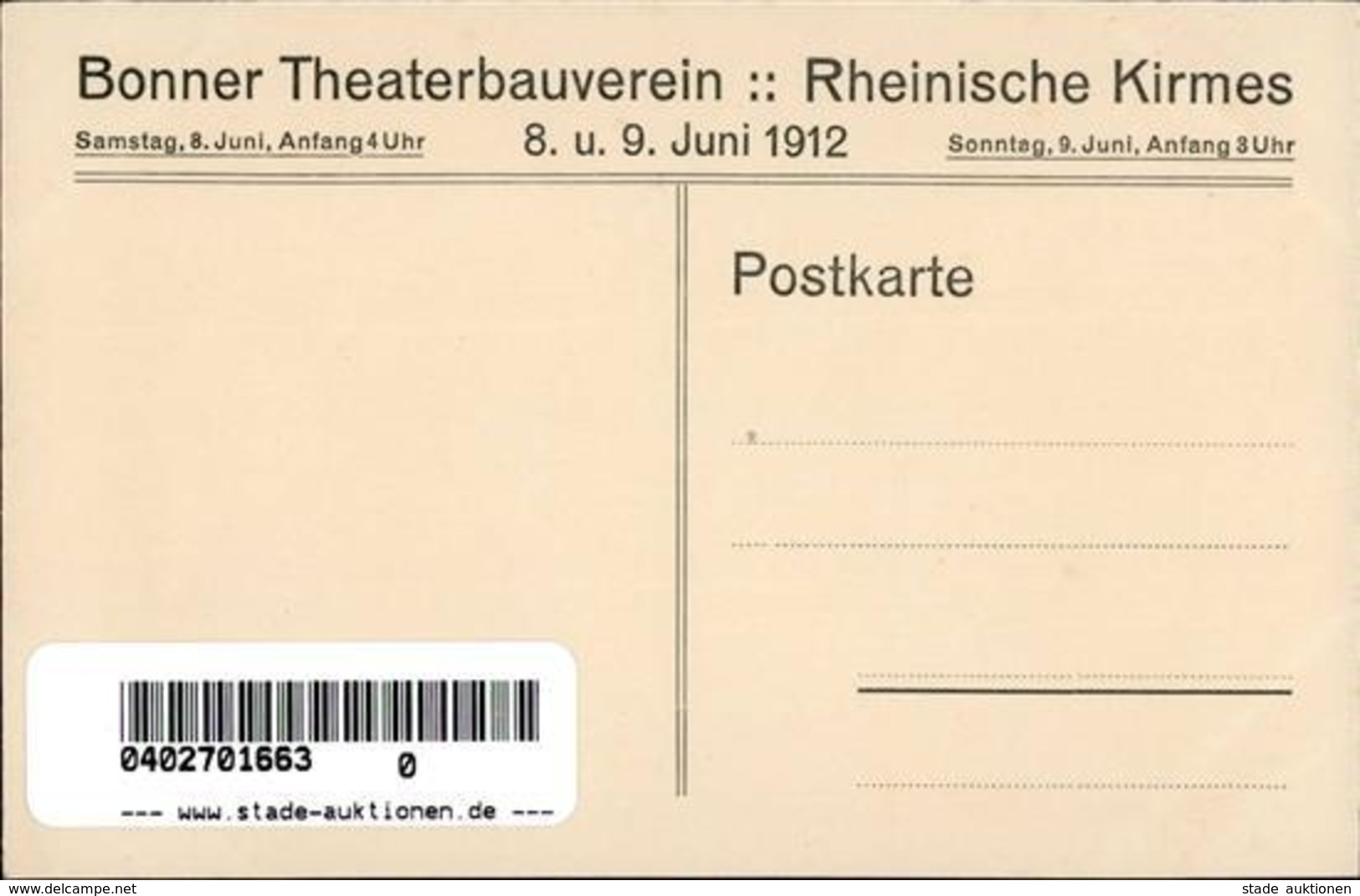 Vogt, Willy Rheinische Kirmes Bonner Theaterbauverein Künstlerkarte 1912 I-II - Other & Unclassified