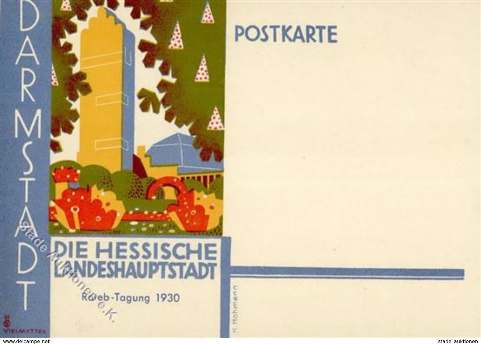 Kunstgeschichte DARMSTADT - RATEB-TAGUNG 1930 - Sign. H.Hohmann I - Autres & Non Classés