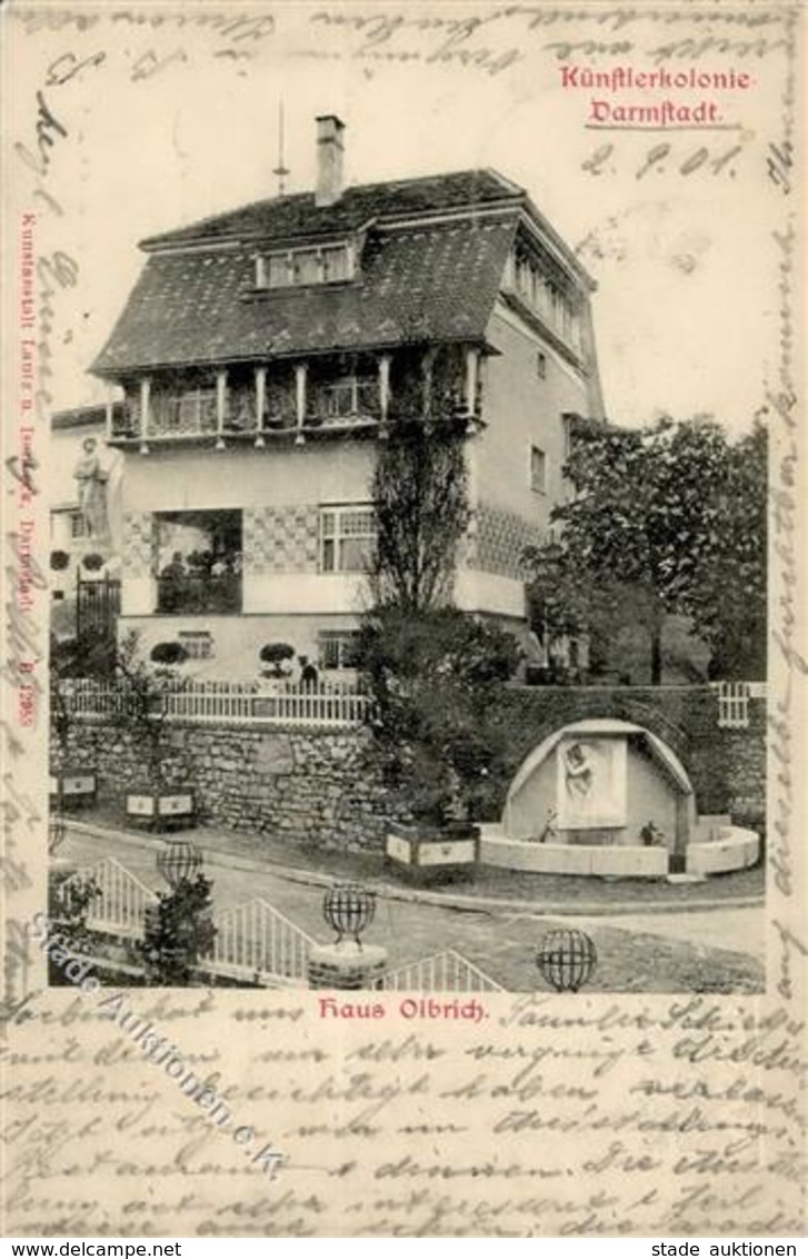 Kunstgeschichte Darmstadt Künstlerkolonie Haus Olbrich Künstlerkarte 1901 I-II - Sonstige & Ohne Zuordnung