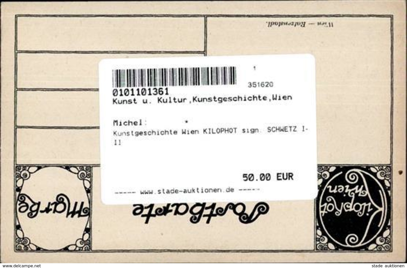 Kunstgeschichte Wien KILOPHOT Sign. SCHWETZ I-II - Sonstige & Ohne Zuordnung