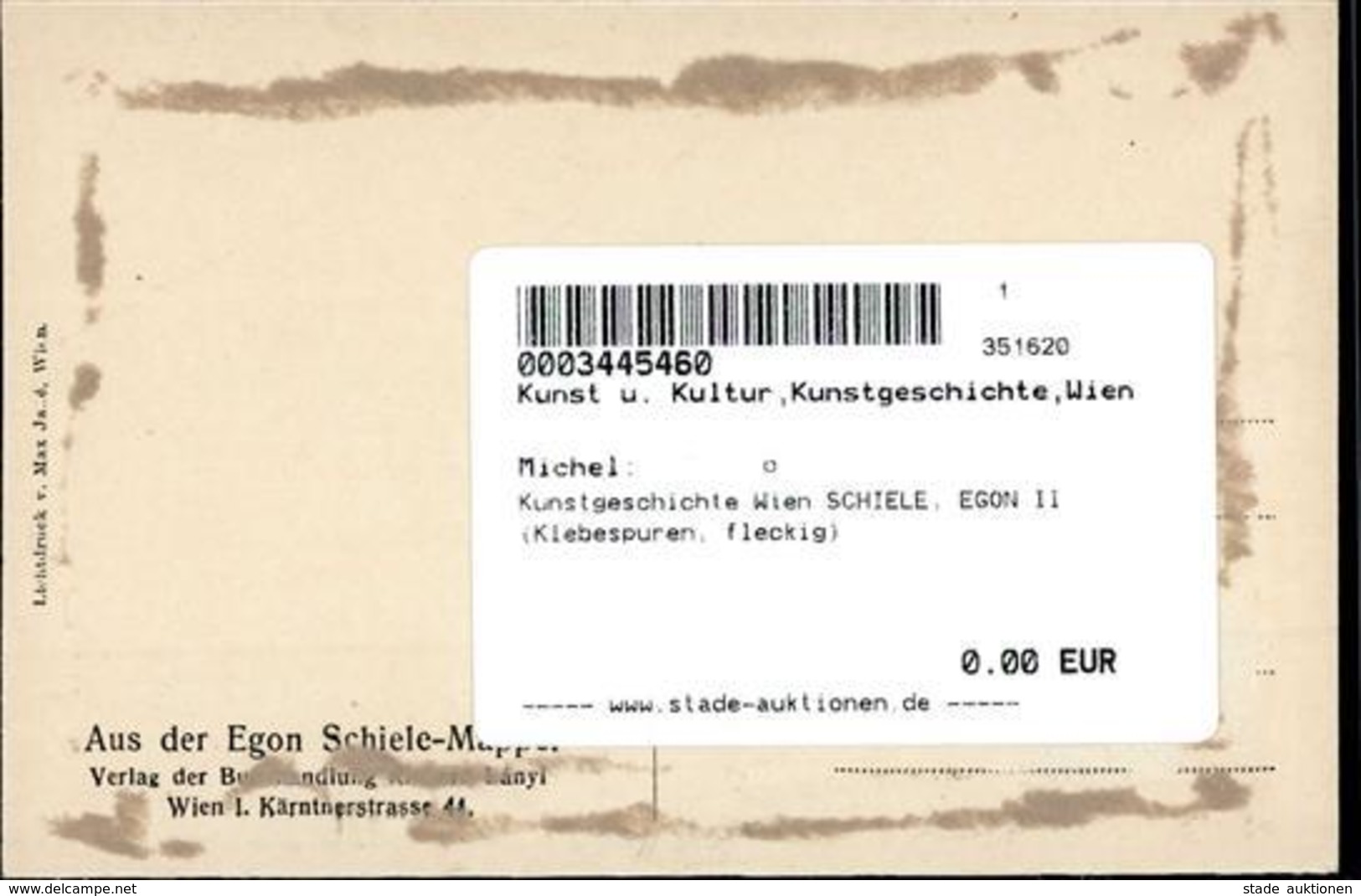 Kunstgeschichte Wien SCHIELE, EGON II (Klebespuren, Fleckig) - Other & Unclassified