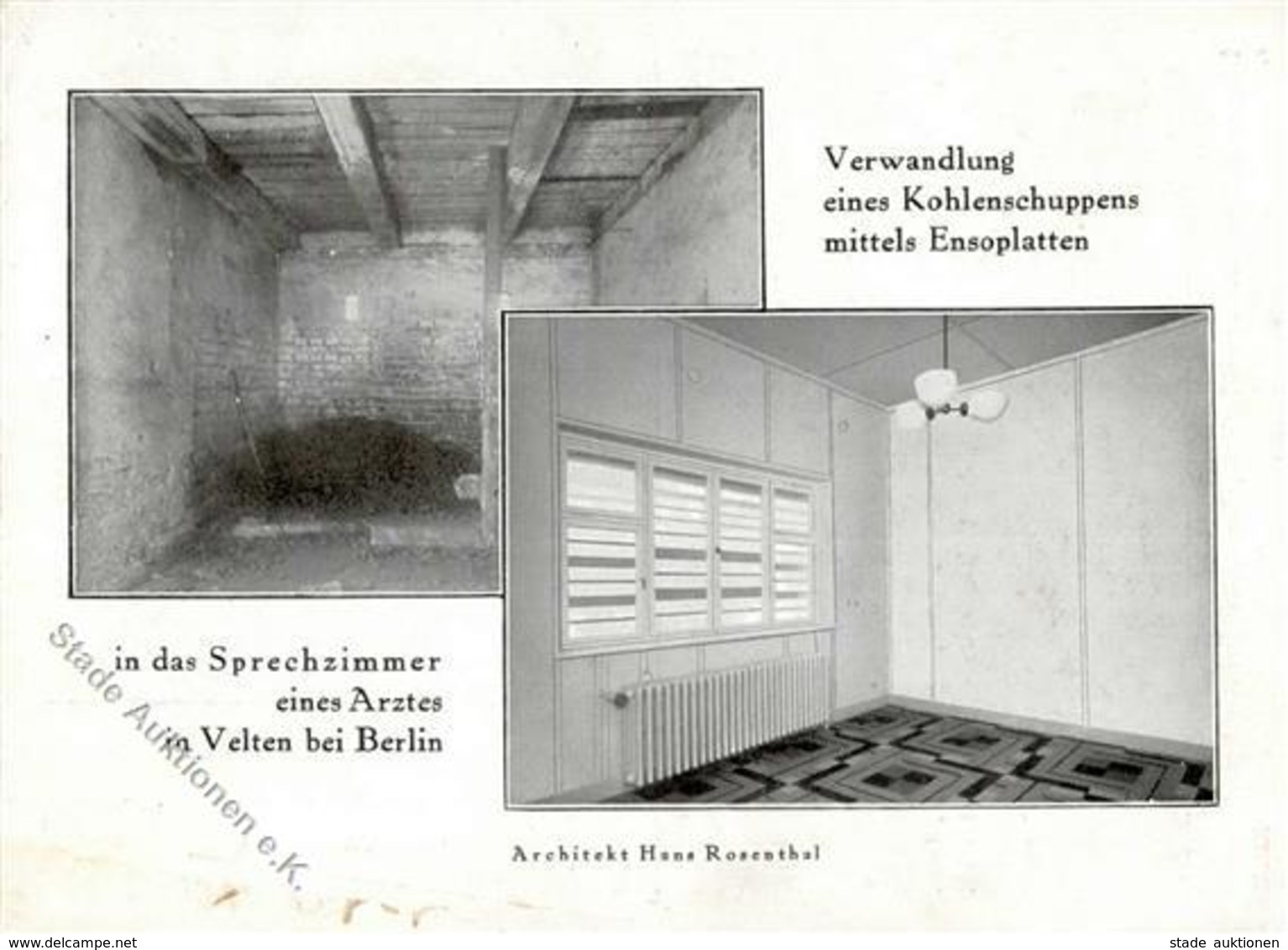 Architekt Velten (O1420) Rosenthal, Hans Ensoplatten Werbe AK I-II (fleckig) - Autres & Non Classés