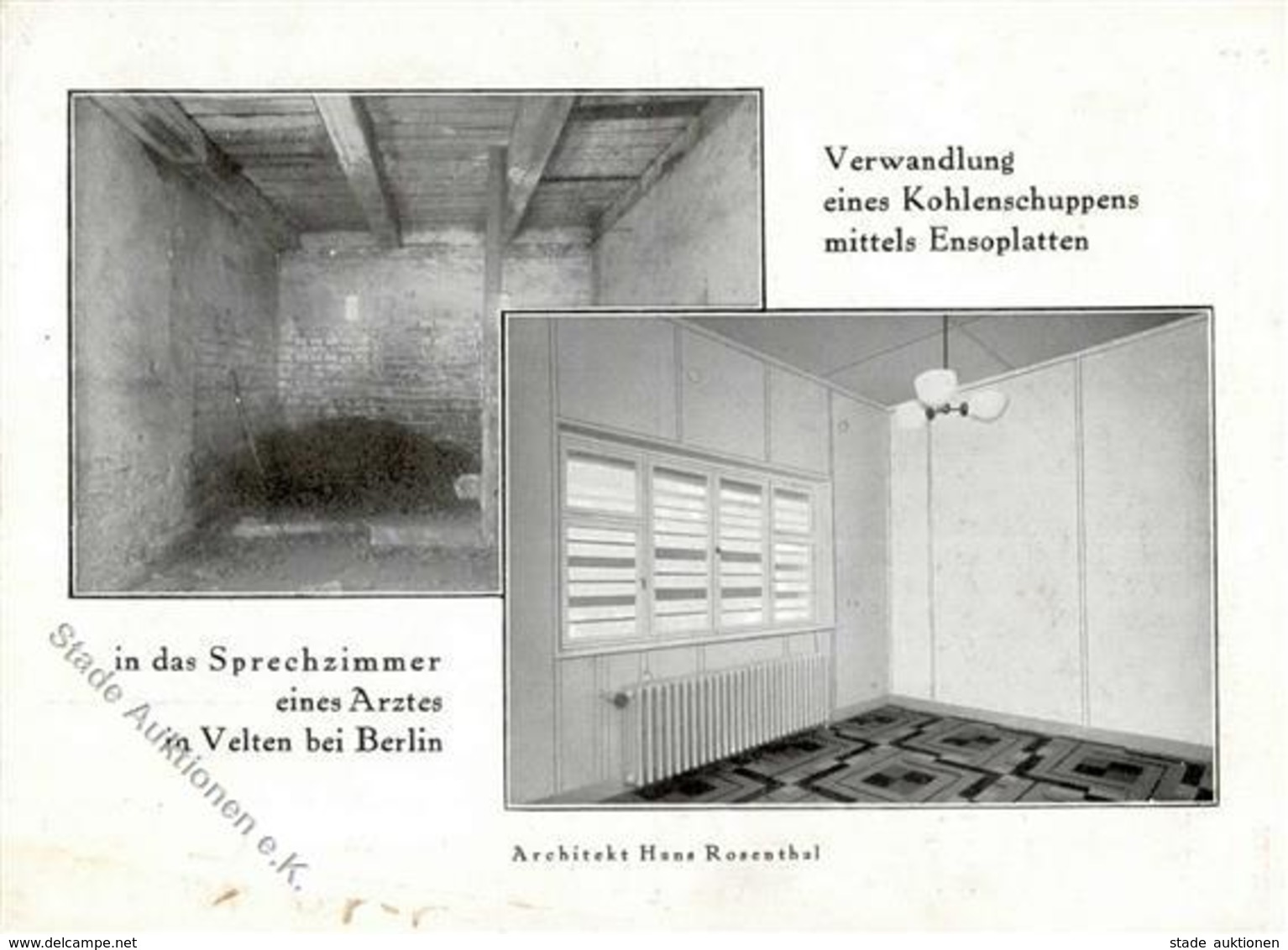 Architekt Velten (O1420) Rosenthal, Hans Ensoplatten Werbe AK I-II (fleckig) - Sonstige & Ohne Zuordnung