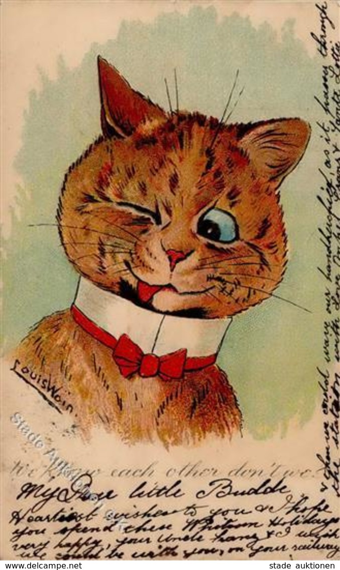 Wain, Louis Katze Personifiziert Künstlerkarte 1904 I-II Chat - Wain, Louis