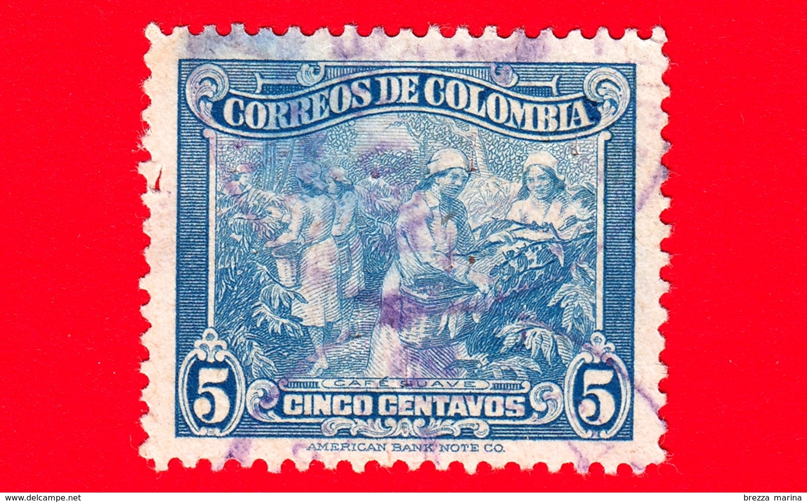 COLOMBIA - Usato - 1949 - Raccolta Del Caffè - Coffee - Café Suave - 5 - Colombia