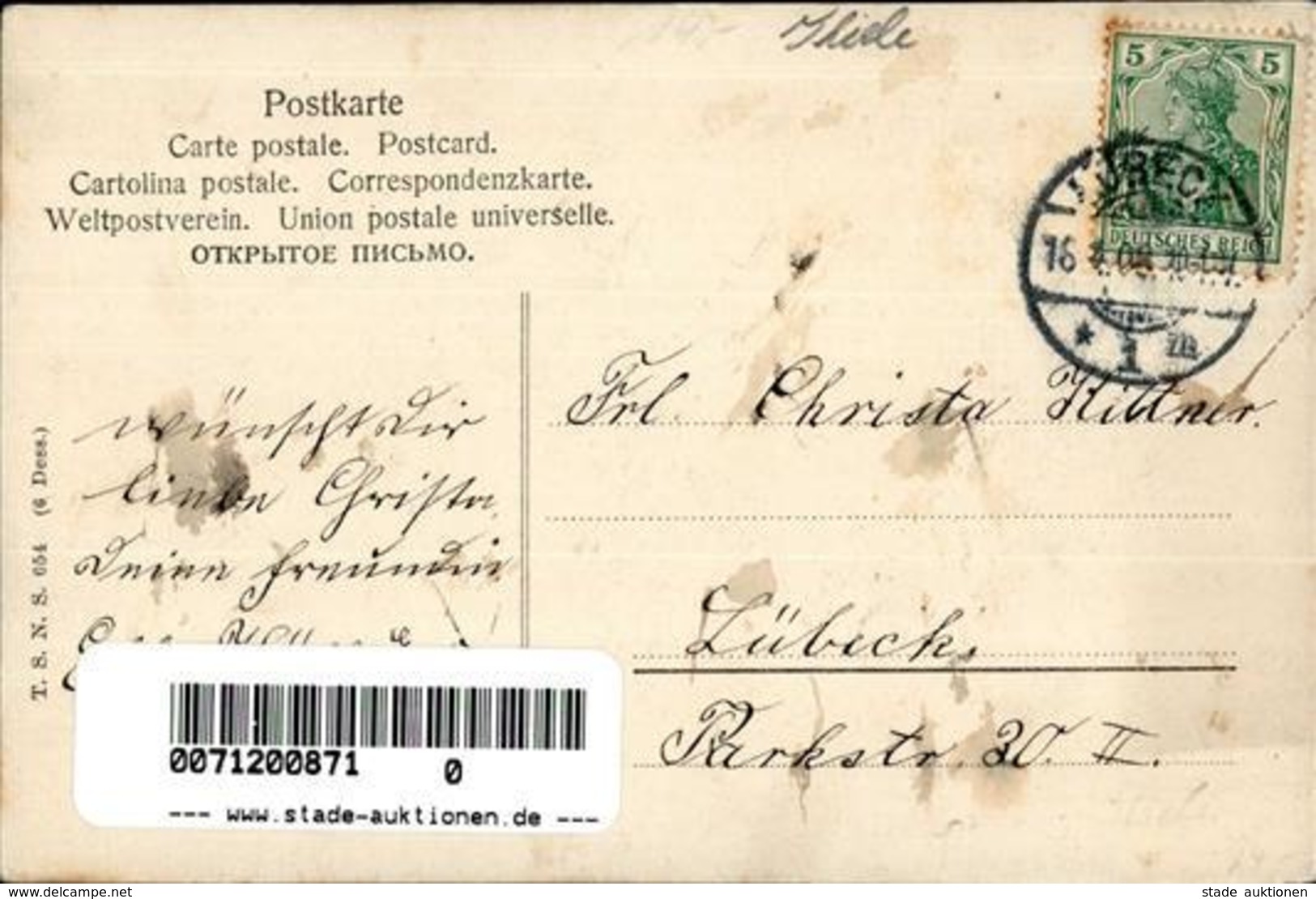 Thiele, Arthur Hasen Hund Personifiziert Zwerg Auto Künstlerkarte 1903 I-II (fleckig) Lutin Chien - Thiele, Arthur
