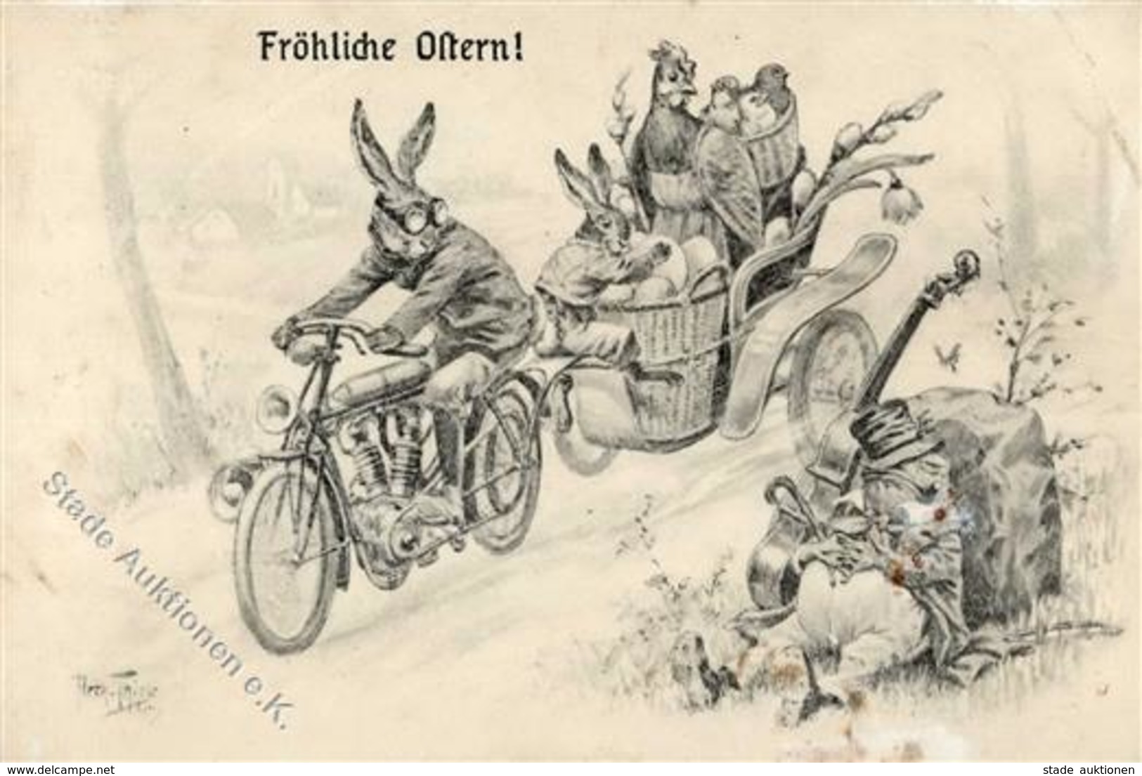 Thiele, Arthur Hasen Personifiziert Ostern 1907 I-II Paques - Thiele, Arthur