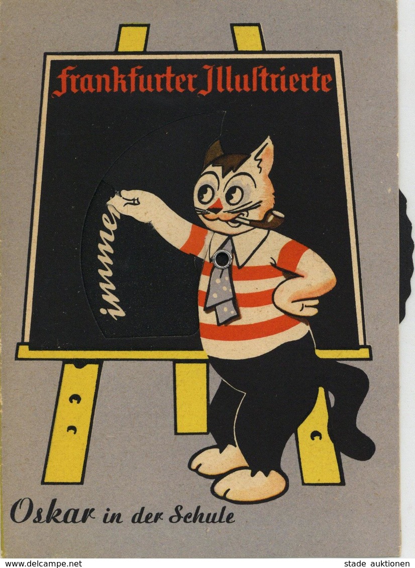 Mechanik-Karte Frankfurter Illustrierte Oskar In Der Schule Katze Personifiziert Dreh-Karte I-II (keine Ak-Einteilung) C - Ohne Zuordnung