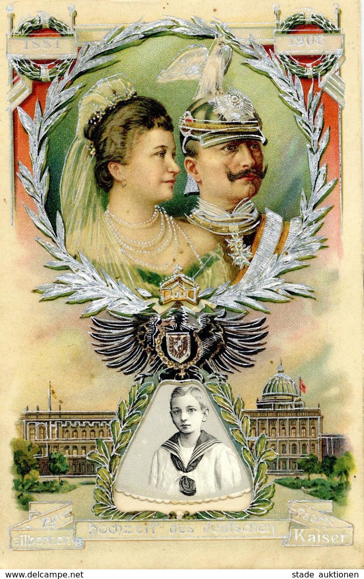 Mechanik-Karte Kaiser Wilhelm II. U. Auguste Viktoria Dreh-Karte I-II - Unclassified